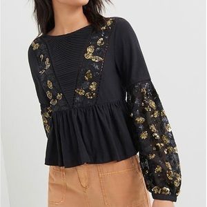 Anthropologie NEALE SEQUINED
PEPLUM TOP